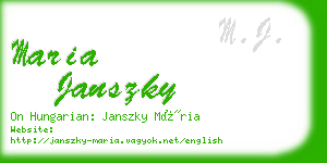 maria janszky business card